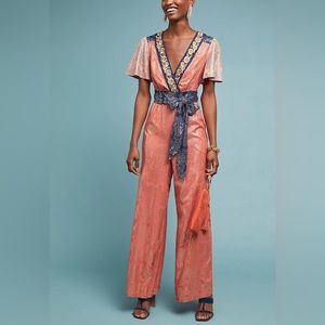 ANTHROPOLOGIE Akemi + Kin Sofia Metallic Jumpsuit 8